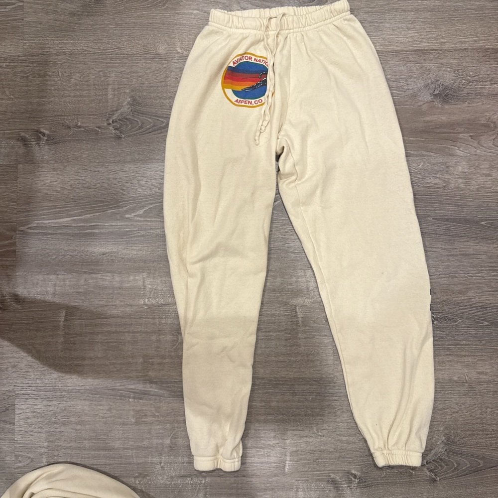 Aviator Nation Aspen Colorado Beige Sweatpants